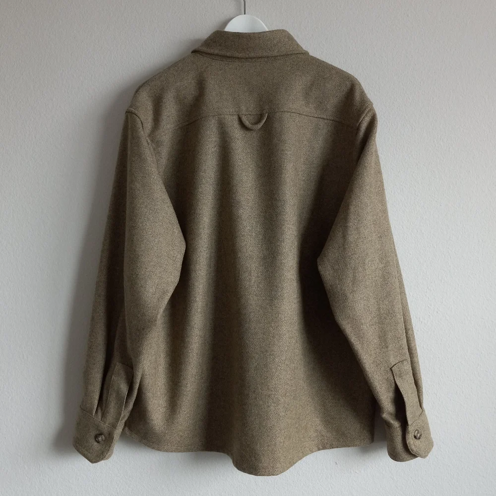 A.P.C. Men's Basile Wool Overshirt Shacket In Khaki Heather L - Picture 7 of 15